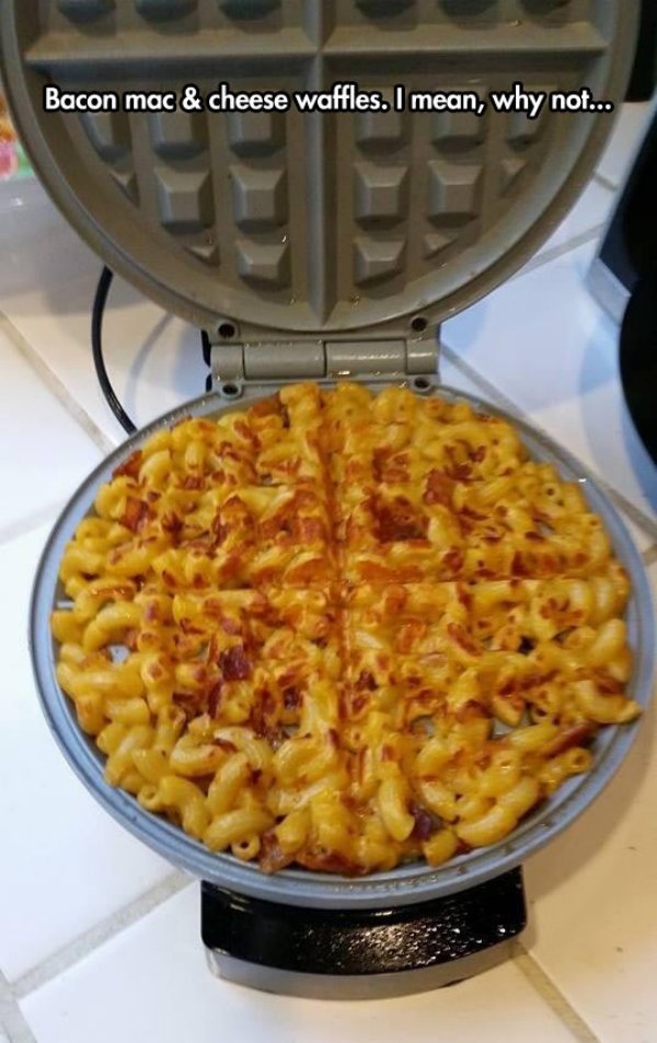 funny bacon mac cheese waffles Daily Morning Awesomeness (38 Photos)